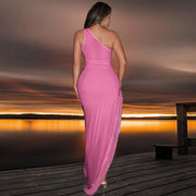 See Through One Shoulder Dress