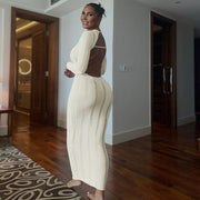 Knitted Backless Long Dress