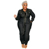 Plus Size Denim Long Jumpsuit