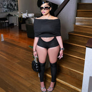 Three-Piece Mini Shorts Set