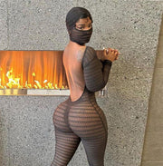 High-Waisted Mesh Bodysuit