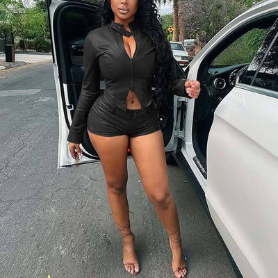 PU Shorts & Top Set