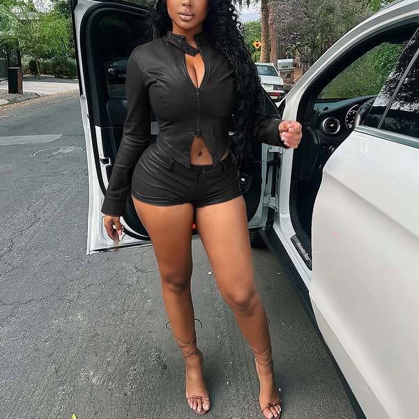 PU Shorts & Top Set