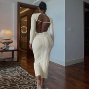 Knitted Backless Long Dress