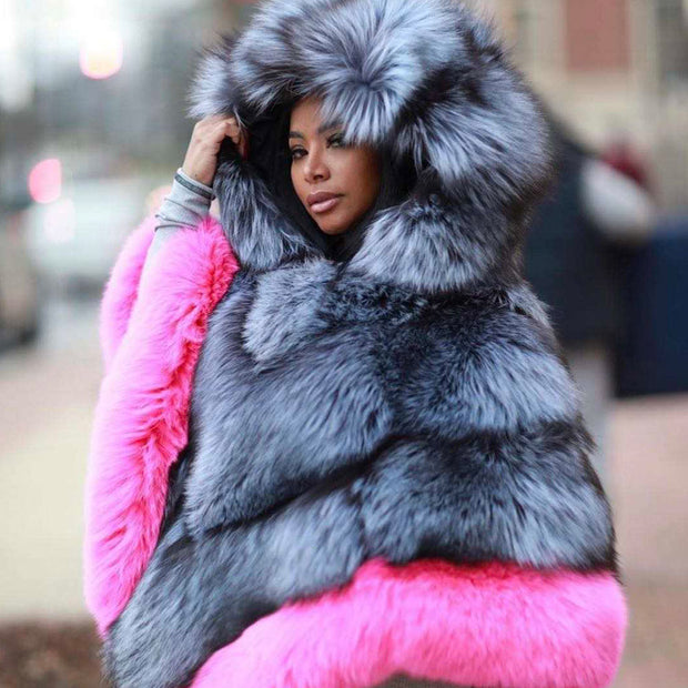 Fur Cappa Hooded Jacket
