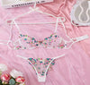 Elegant Sheer Mesh Floral Lingerie