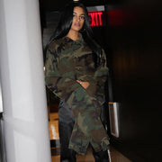 Womens Camouflage Denim Top Coat