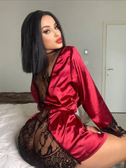 Long Lace Robe Set