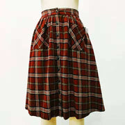 Vintage Red Plaid Skirt