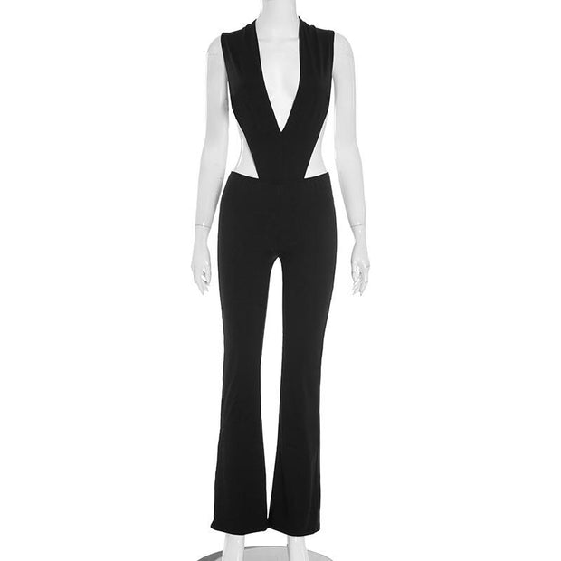 Deep V Jumpsuit