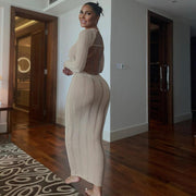 Knitted Backless Long Dress