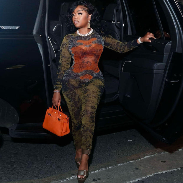 Digital Print One-Piece Jumpsuit