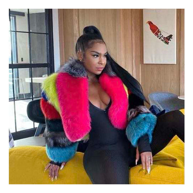 Colorful Fluffy Short Coat