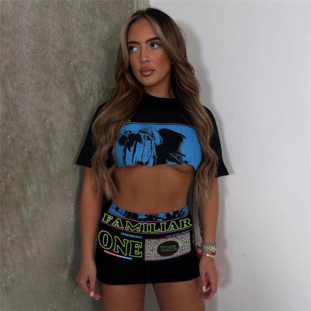 Printed 2 Piece Skirt Set