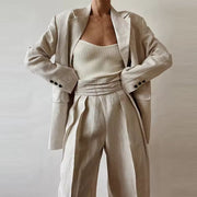 Strapless Linen Pants Suit