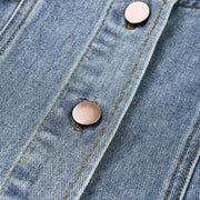 One-Shoulder Denim Lapel Jacket