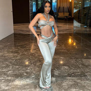 Stretchy Slim Two-Piece Pant Set