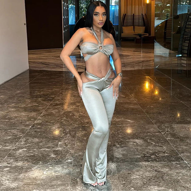 Stretchy Slim Two-Piece Pant Set