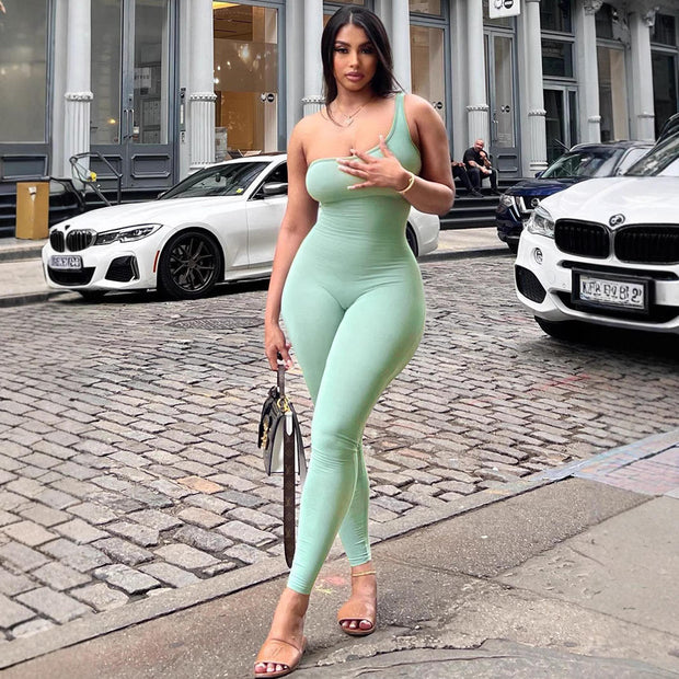 One-Shoulder Sports Jumpsuit