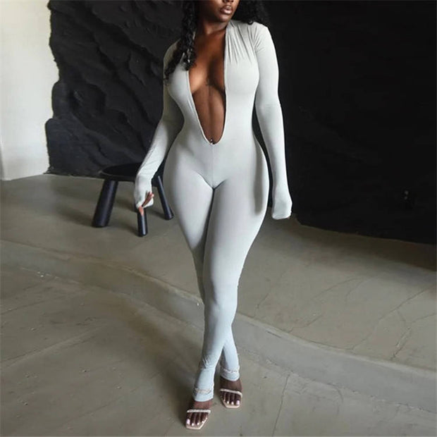 Deep V Backless Jumpsuit