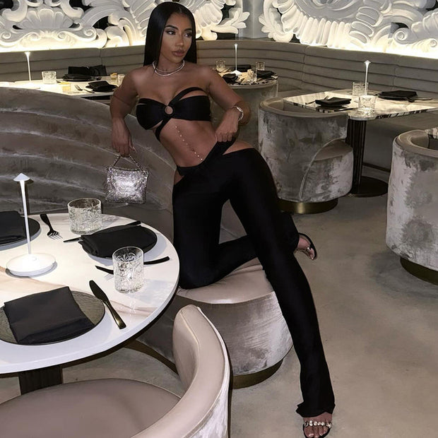 Stretchy Slim Two-Piece Pant Set