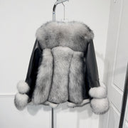 Fox Fur Leather Coat