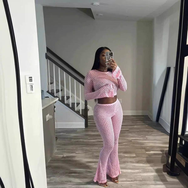 Ripped Lace Two-Piece Club Set