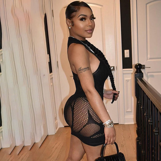 See Through Bodycon Mini Dress