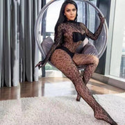 Sheer Fishnet Crotchless Bodysuit