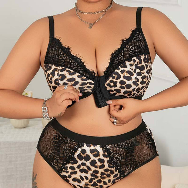 Leopard Print Two-Piece Lingerie
