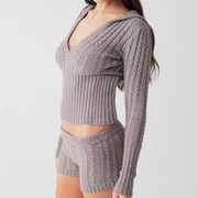 Casual Knit Two Piece Lounge Wear
