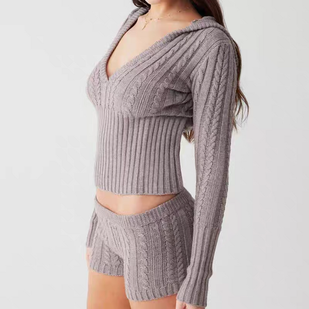 Casual Knit Two Piece Lounge Wear