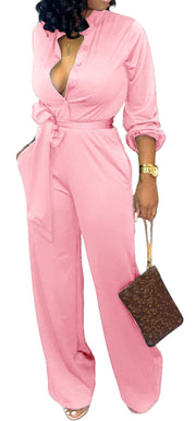 Elegant Belted Formal Jumpsuit