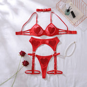 Black Luxury Heart Design 5 Piece Lingerie Set