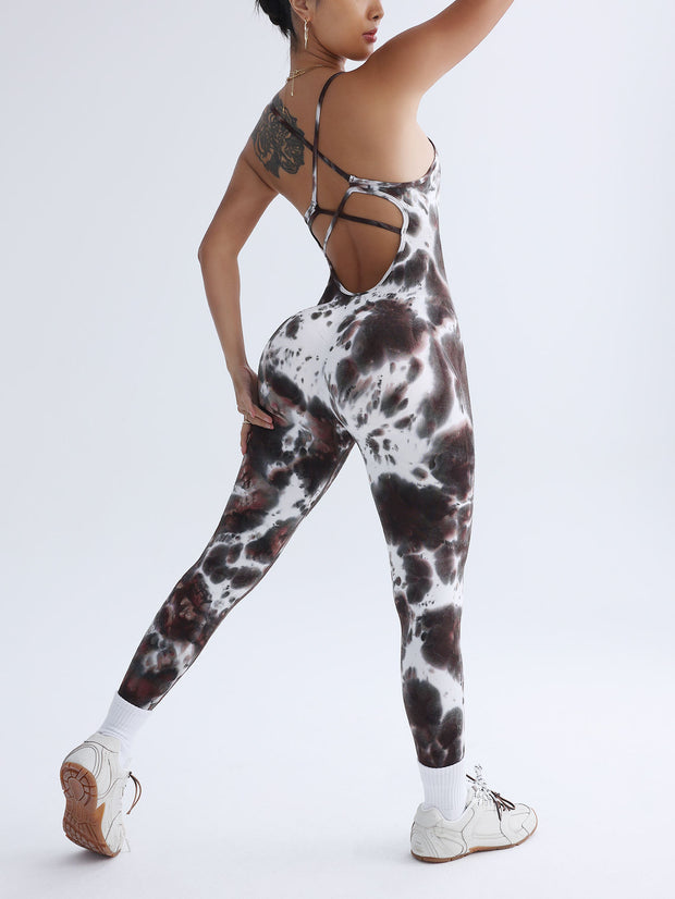 Front-Zip Backless Romper