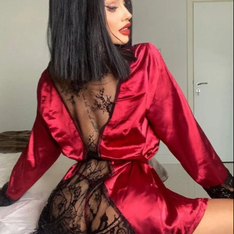 Long Lace Robe Set