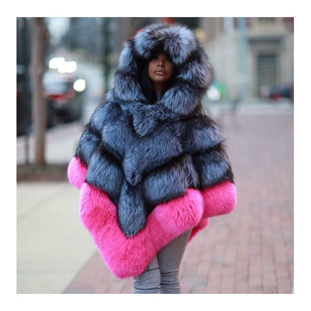 Fur Cappa Hooded Jacket