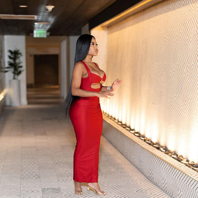 Hollow-Out Bodycon Party Dress