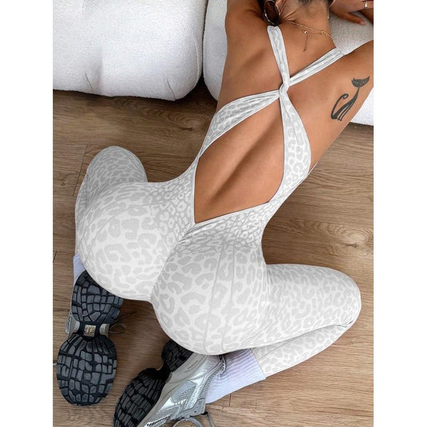 Leopard Print Yoga Jumpsuit