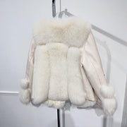 Fox Fur Leather Coat