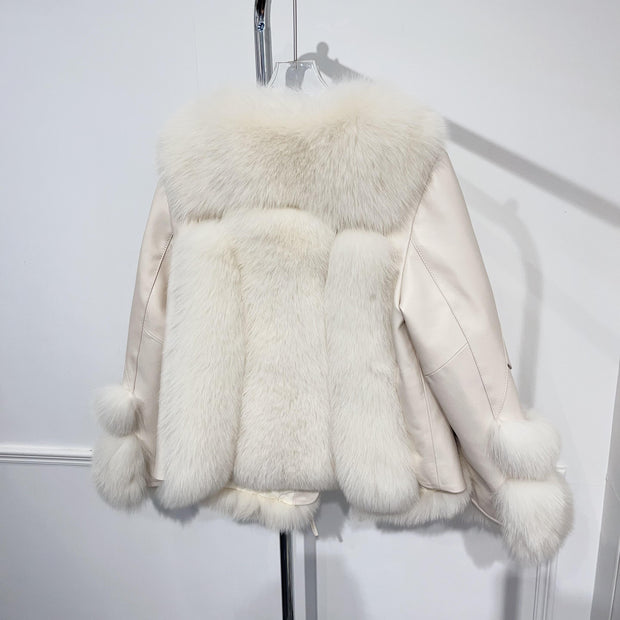 Fox Fur Leather Coat