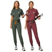 Button Fitted Women's Jogger Scrub Uniform Set
