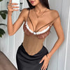 Lace Patchwork Spaghetti Strap Corset Top