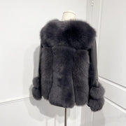 Fox Fur Leather Coat